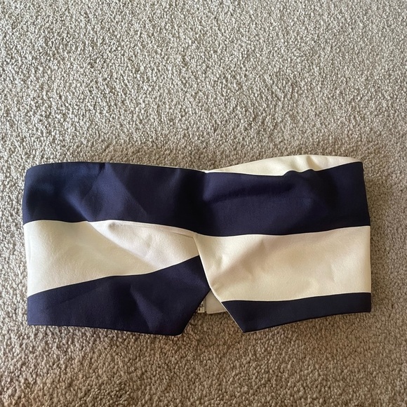 NICHOLAS|| Silk Striped Tube Top, Size 4 with Zipper Closure, Bustier - Picture 1 of 7